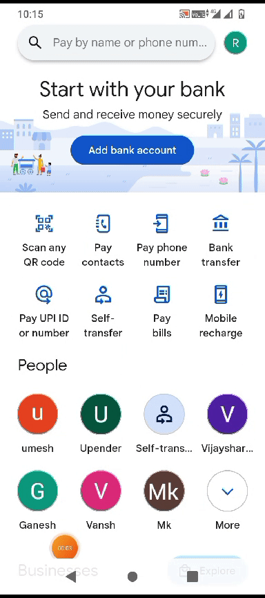how to add a bank account on Gpay 